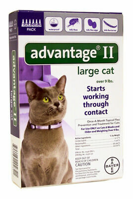 Advantage Ii Cat Purple | 9+ Lbs | 6 Doses | Repels & Kills Fleas,ticks++