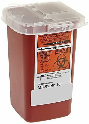 Medline Sharps Container Biohazard Needle Disposal 1 Qt Size Tattoo
