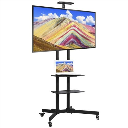32-65” Adjustable Mobile Tv Stand Mount Universal Flat Screen Rolling Tv Cart