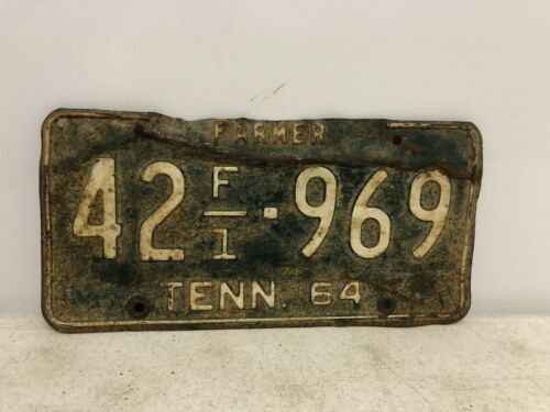 Vintage 1964 Tennessee Farmer License Plate