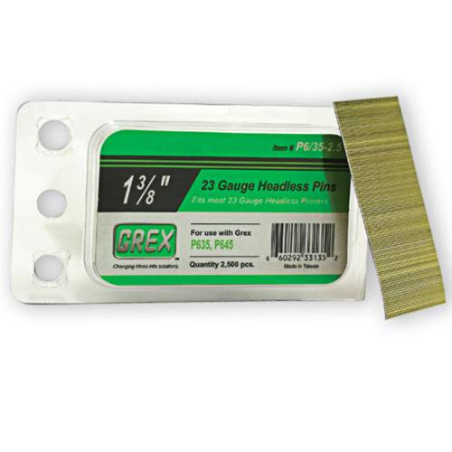 Grex #p6/35l 1-3/8" 23 Gauge 10,000-pack Headless Pins