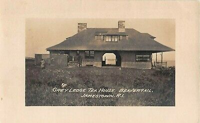C.1910 Rppc Grey Ledge Tea House Beavertail Jamestown Ri