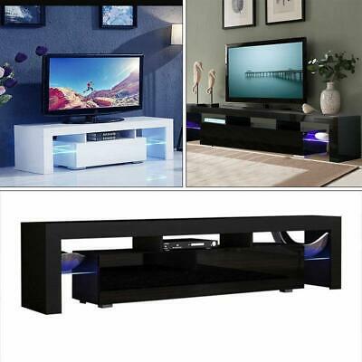 High Gloss Tv Stand Unit Cabinet With Led Lights Shelves Living Room Furniture