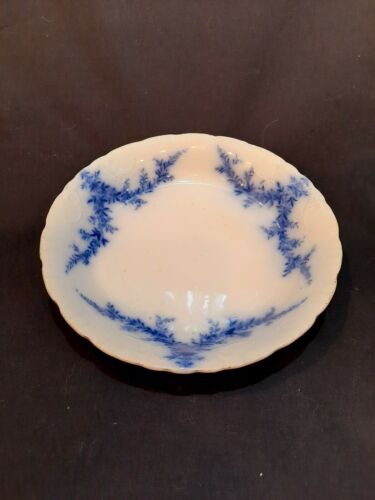 Antique Burgess & Leigh Burslem Dresden Semi Porcelain England Flow Blue 8" Bowl