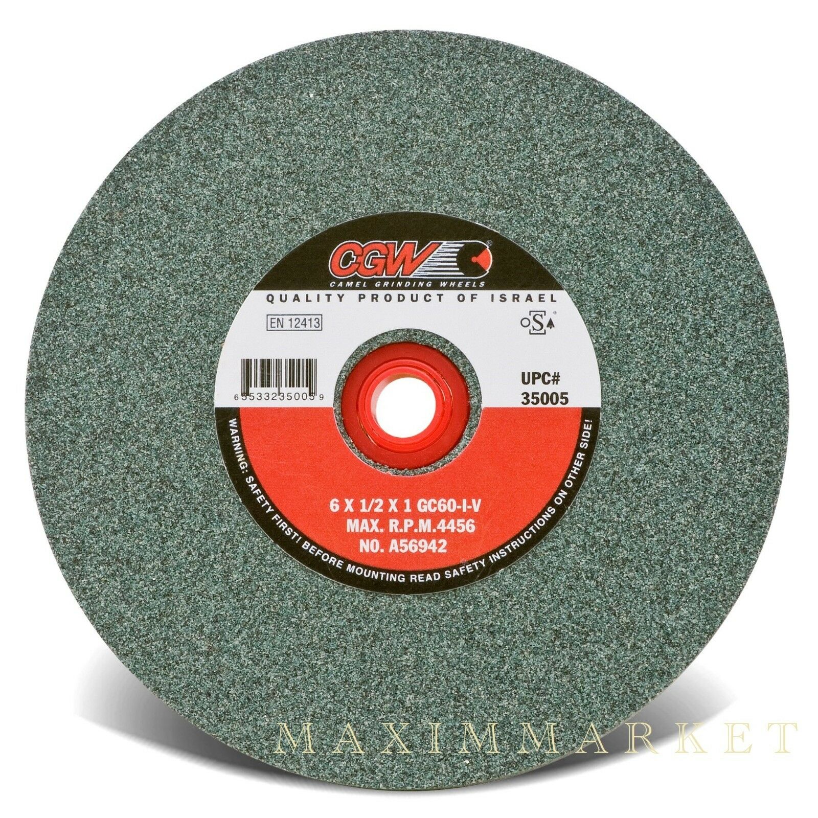 Cgw 6"x1/2"x1" Green Silicon Carbide Straight Grinding Wheel Grit-60, 80 Or 100