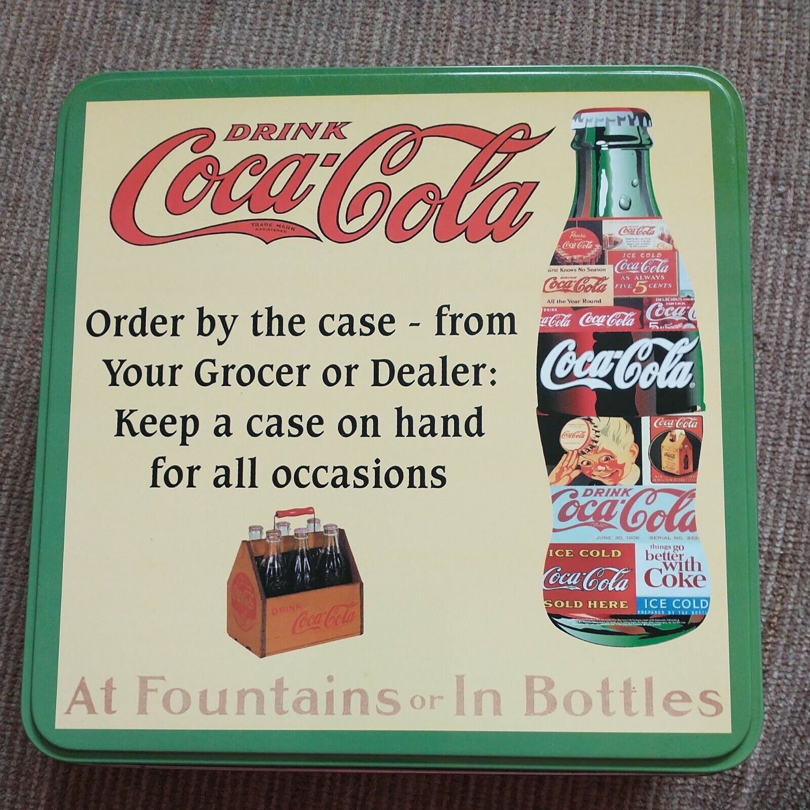 Neat Coca - Cola Puzzle In Tin Box  500 Pieces  Bottle Shape Nice Graphics