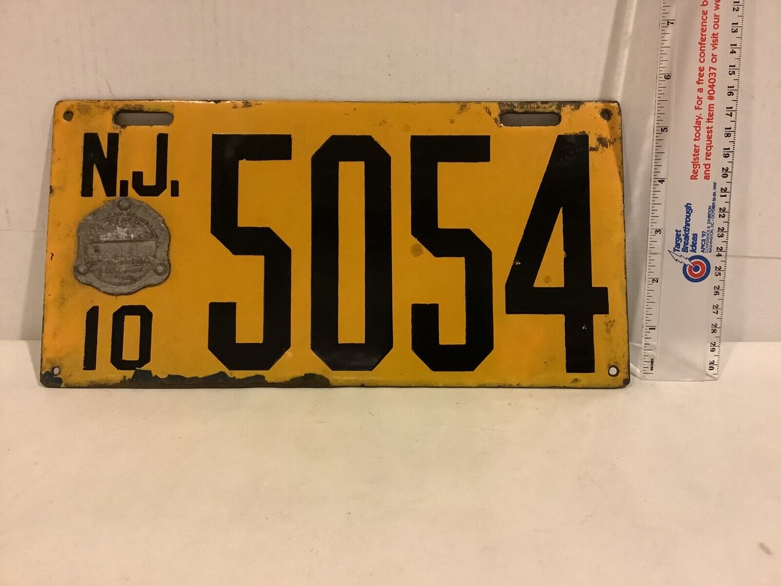 1910 New Jersey Nj License Plate 5054