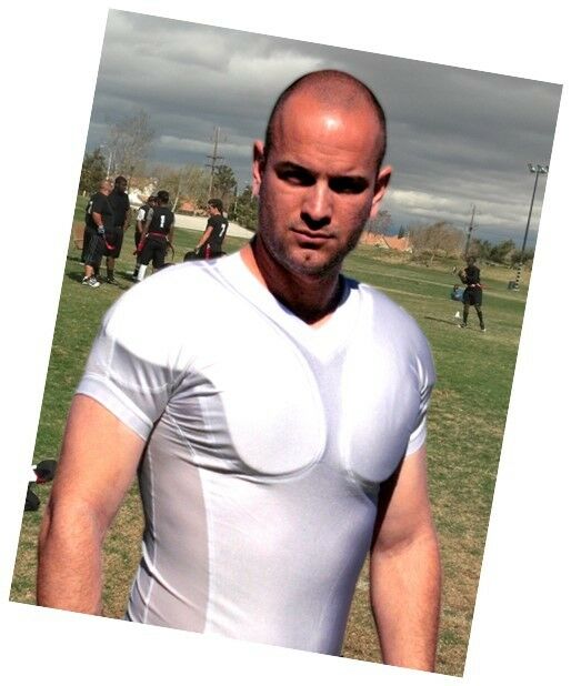 Padded Shirt Chest Shoulder Collarbone Impact Protection Football Base Layer