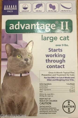 K9 Advantage Ii / 2 18 Flea Drop Medicine For Cats Cat 6 Pack K-9 6 Month Supply