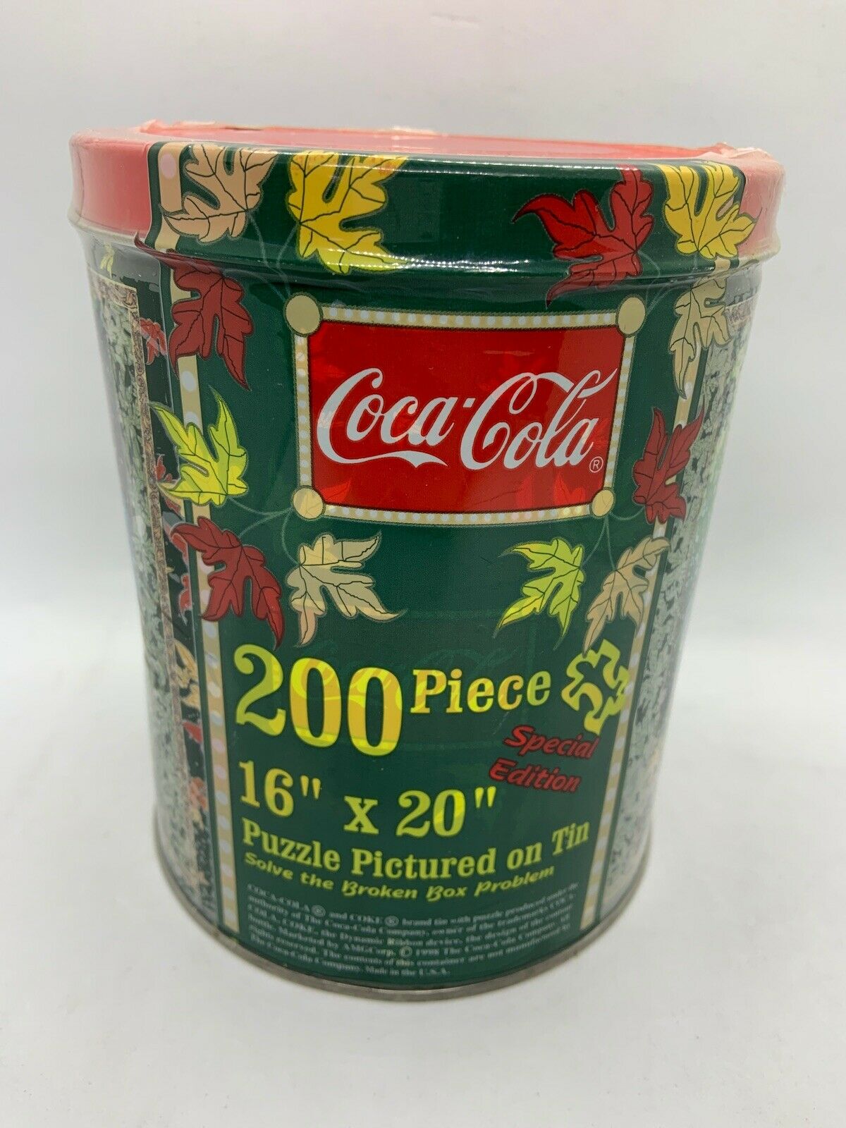 Coca-cola 200 Piece Special Edition Puzzle Vintage Tin 16" X 20" Ages 8+ New