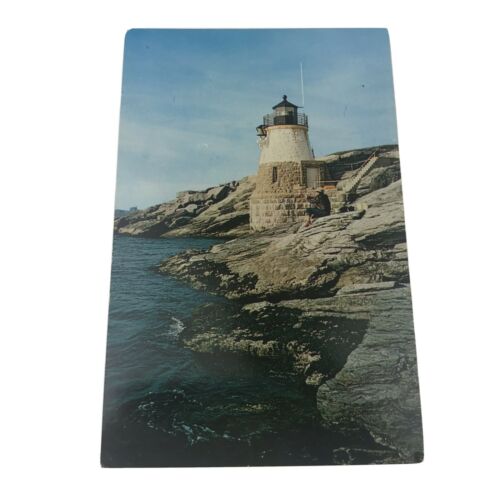 Vintage Postcard Castle Hill Light House Newport Rhode Island Unposted