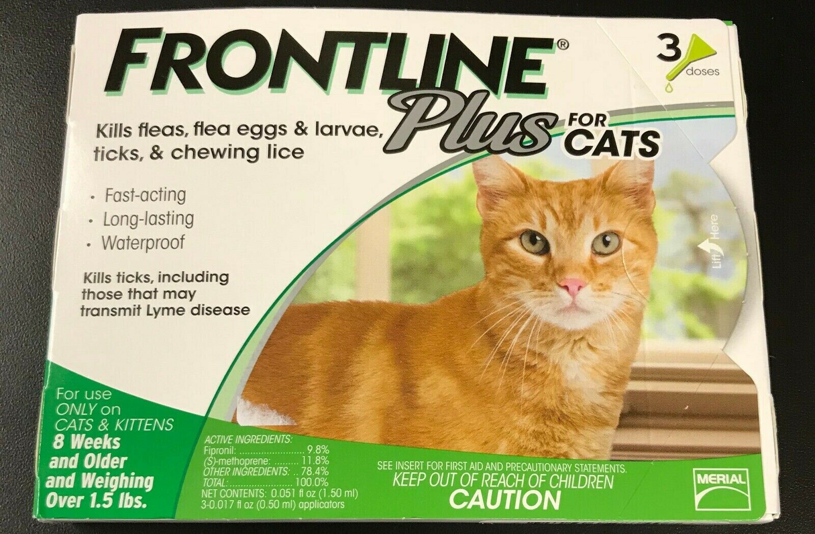 Frontline Plus For Cats And Kittens Up To 8-week And Older 3 Doses #7407