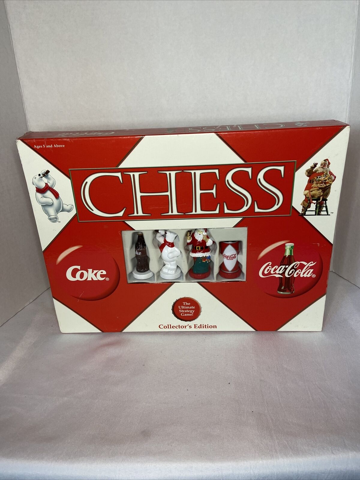 Classic Coca-cola Coke Collector Edition Chess Set Board Game Santa & Polar Bear