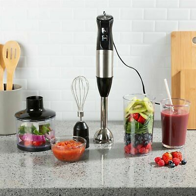 Immersion Blender 6 Speed Food Processor Cup Mixer Whisk 4 In 1 Appliance