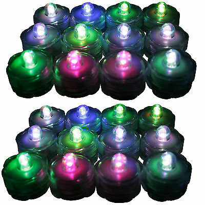 New 24 Pcs Multi-color Changing Underwater Led Submersible Candles Led Tealights
