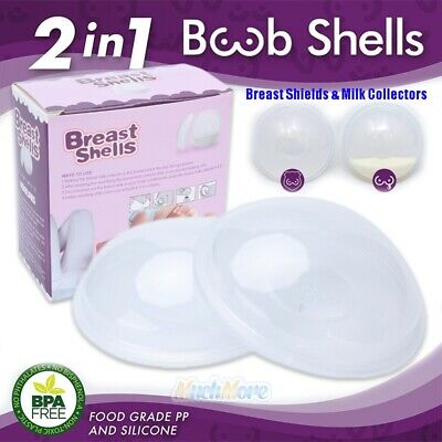 2x Reusable Breast Shells Milk Catcher Saver Nursing Cups Breastfeeding Relief