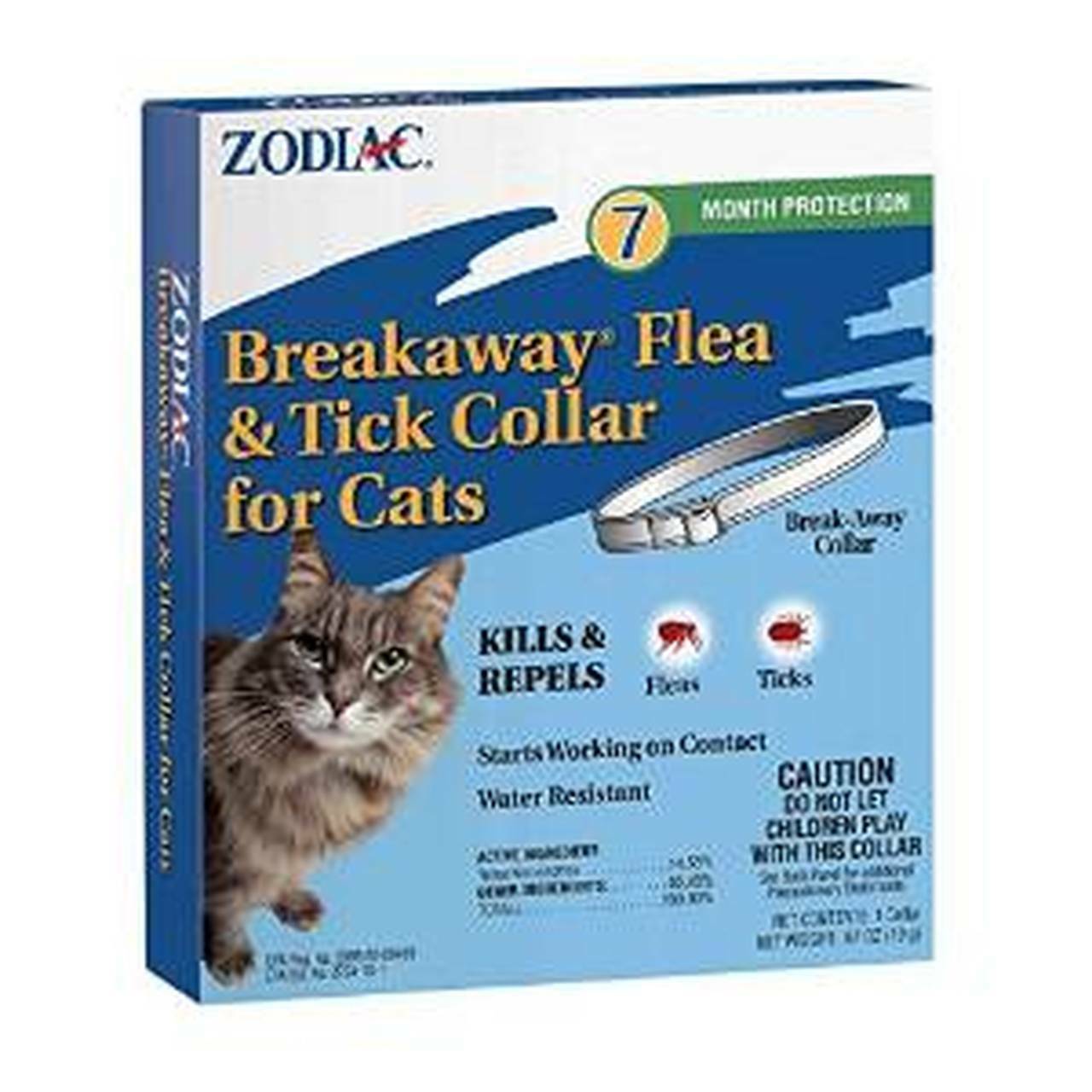 Zodiac Breakaway Flea & Tick Collar For Cats 7 Month Protection  (free Shipping)