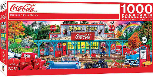 Masterpieces Coca Cola Stop N Sip 1000 Panoramic Piece Puzzle Brand New