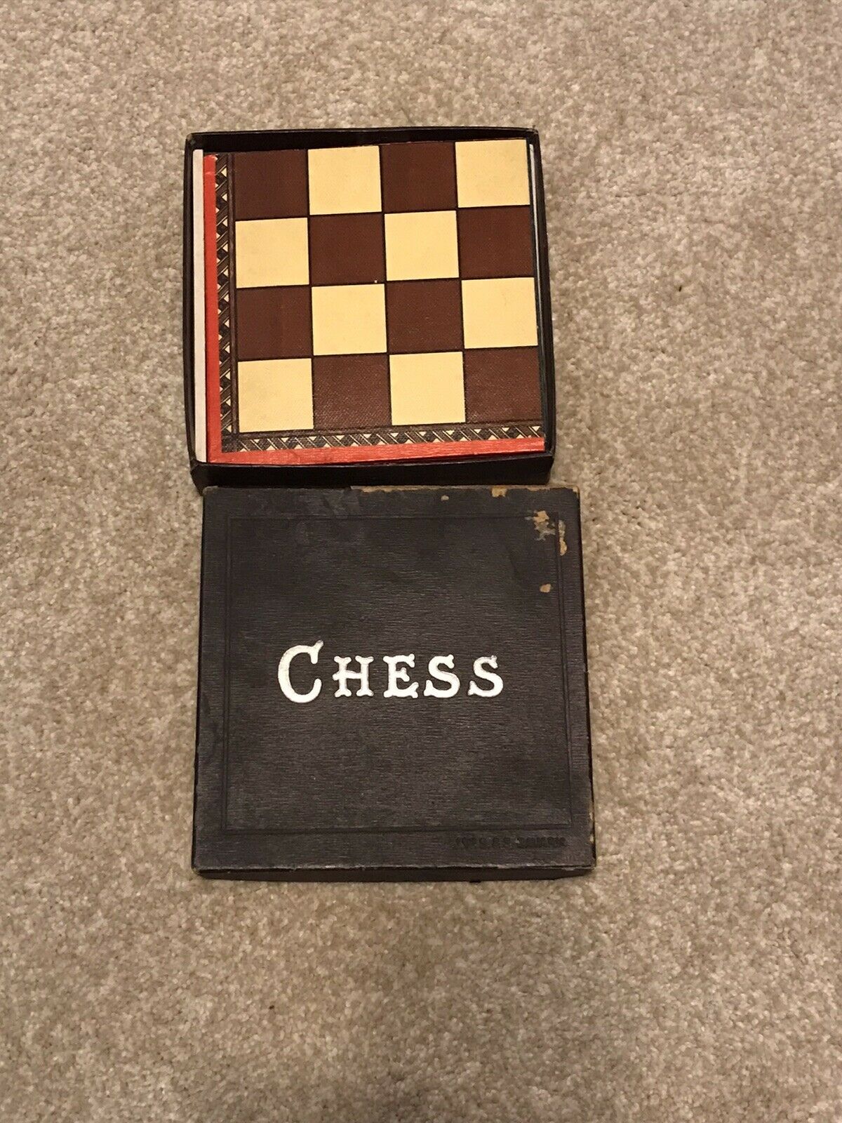 Vintage Wooden Chess Set Portable Folding Game