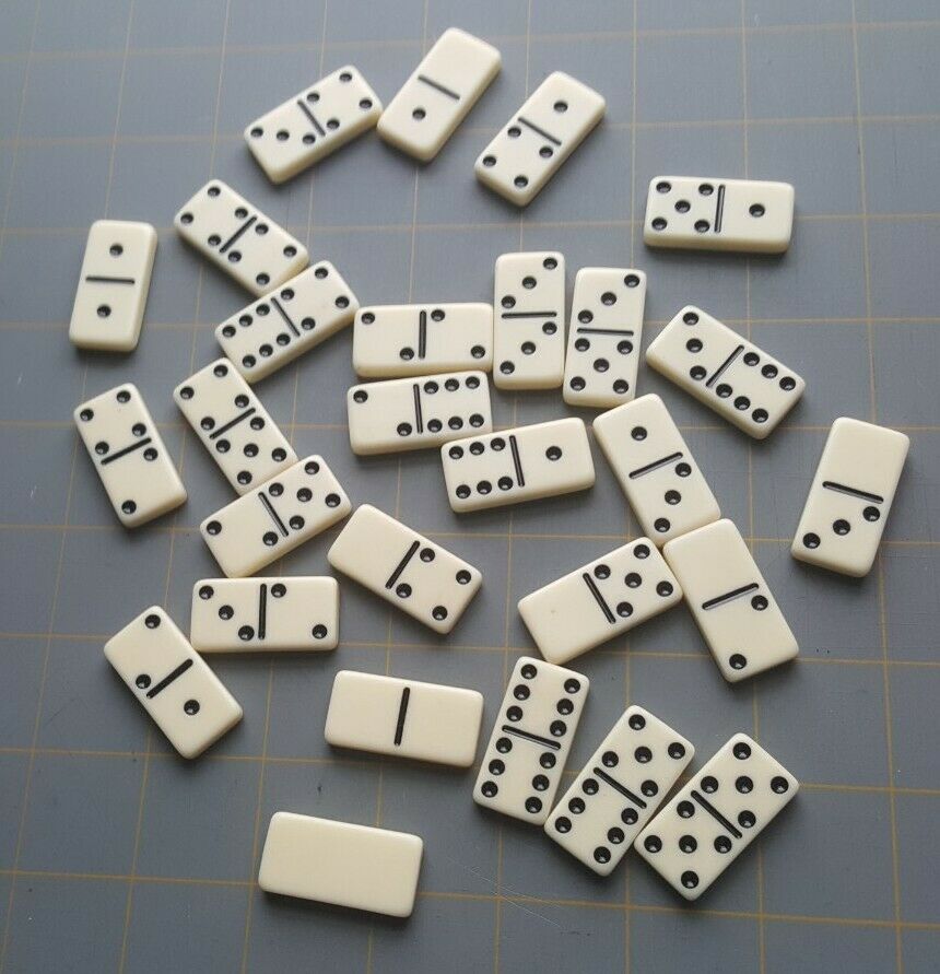 Small Miniature Domino Mixed Lot Various Solid Plastic 1-1/4" Replacement Part