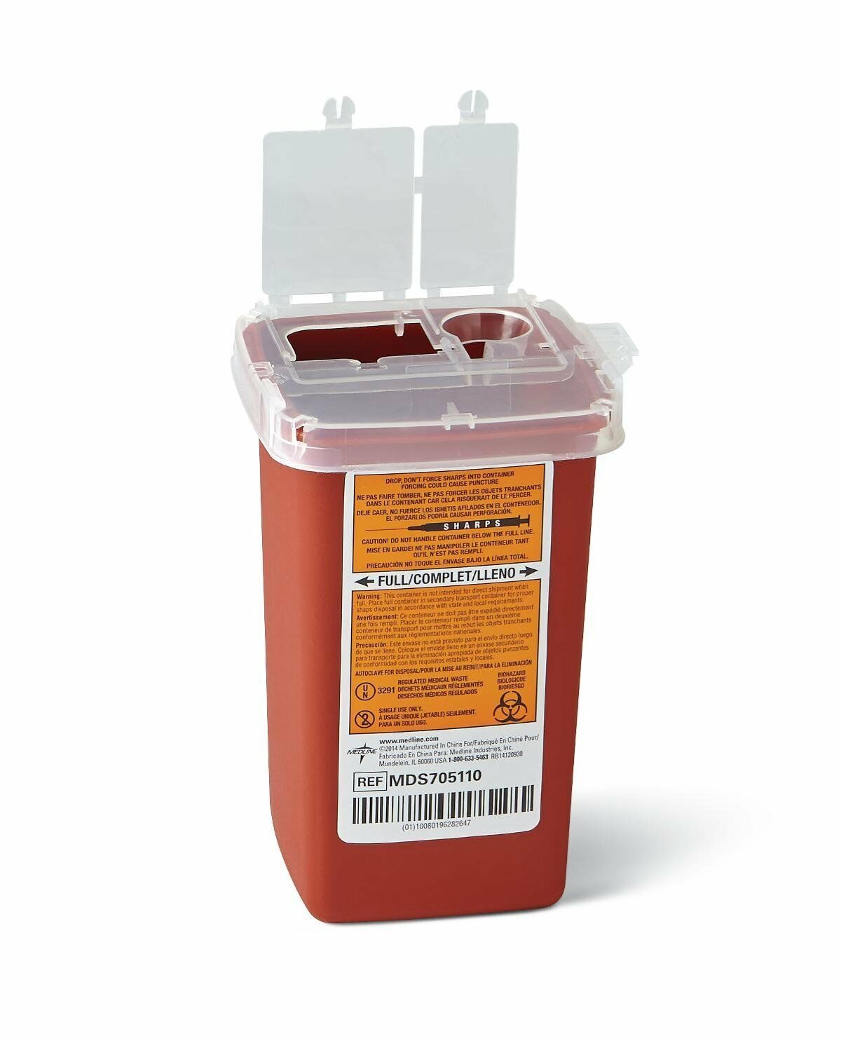 New Sharps Container Biohazard Needle Disposal 1 Qt Size