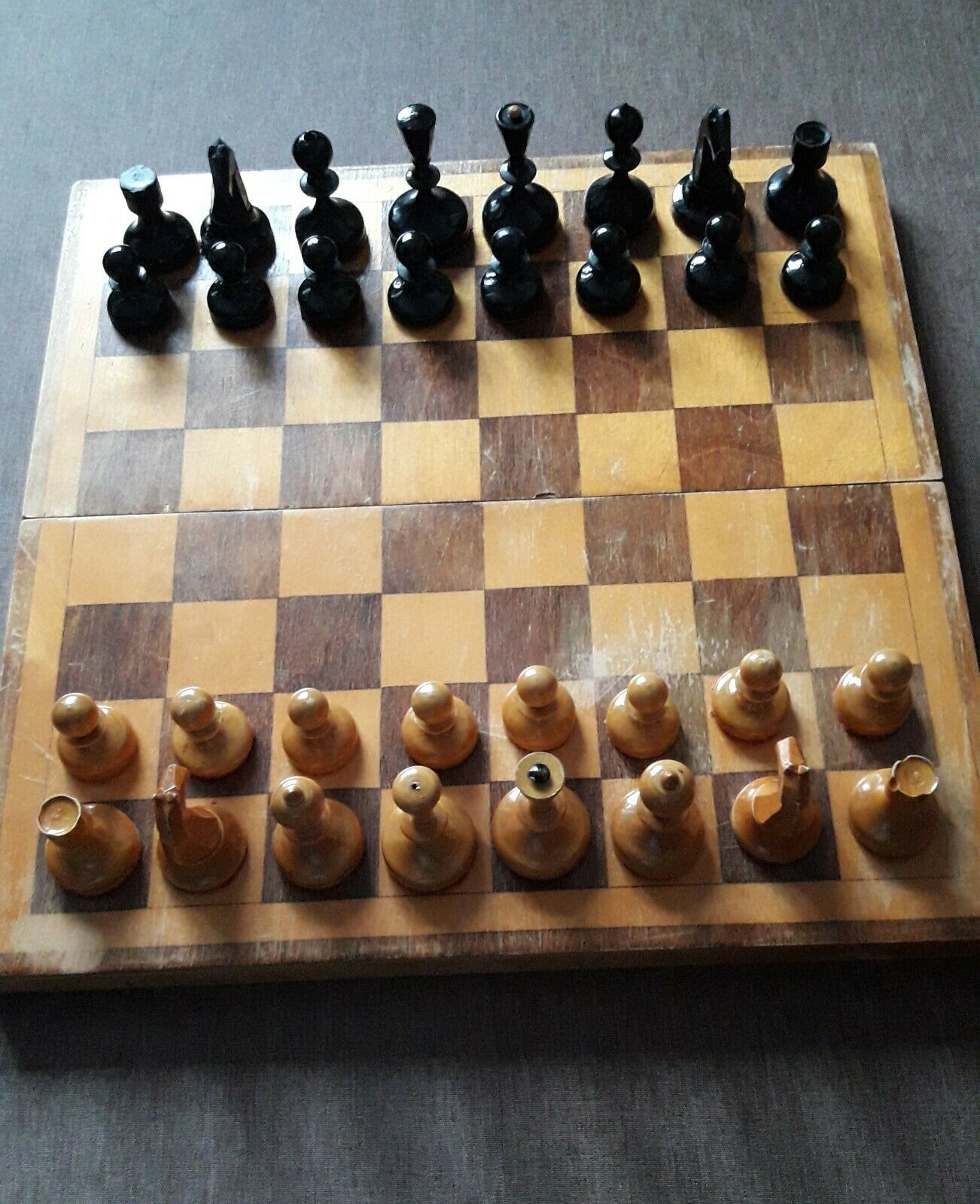 Vintage Wooden Chess Ussr, Old 40-60s, Wooden Chess - Full Set