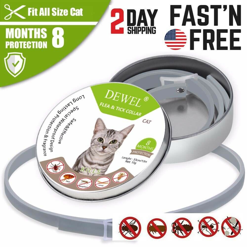 Dewel Cheaper Than Seresto! Flea & Tick Collar For Cats 8 Month Protection