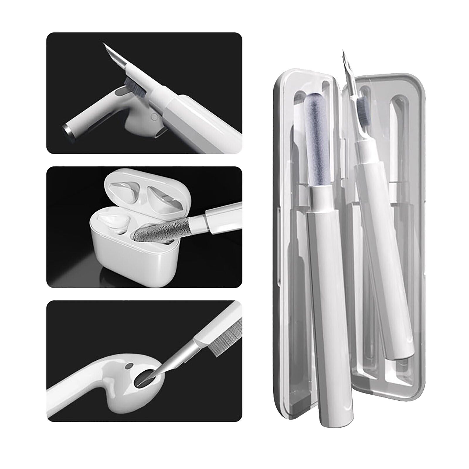 Bluetooth Headphone Cleaning Pen, Multifunctional Split Air Pods Cleaner