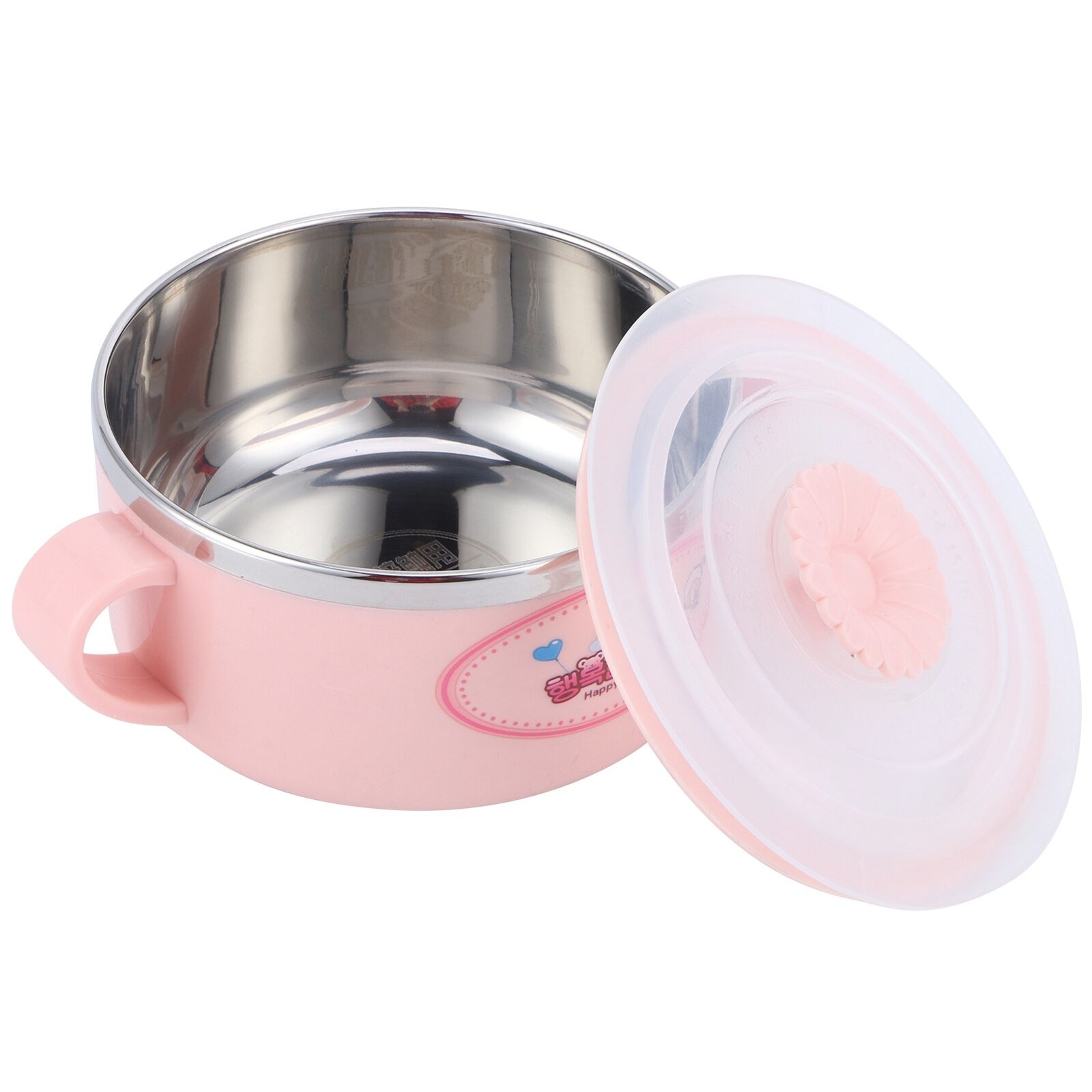 (pink)baby Bowl Doublelayer Heat Insulation Children Bowl For Home Kids