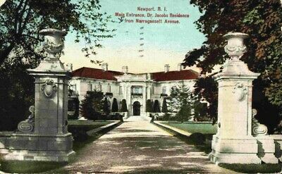 Newport Ri Main Entrance Dr. Jacob Residence Narragansett Avenue 1900's Postcard